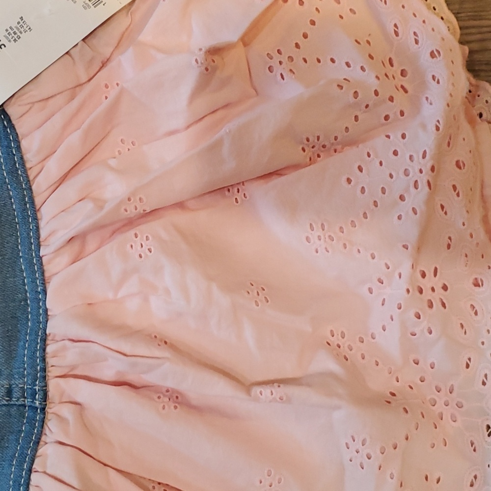 OshKosh Overall Jumper Pink Eyelet Dress Size 3T - Picture 3 of 3